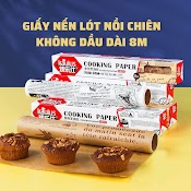 Giấy Nến Mặt Báo Nướng Bánh Cho Nồi Chiên Không Dầu, Cuộn Giấy Lót Không Thấm Dầu Ăn Hai Mặt Dài 8M