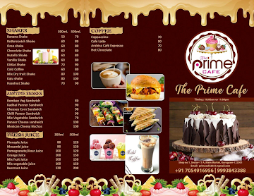The Prime Cafe menu 