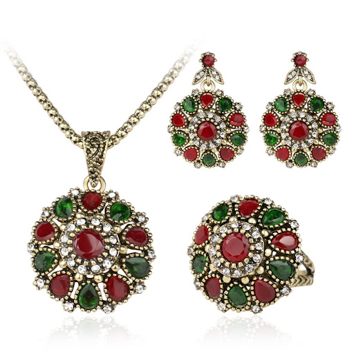 Title 5, Antique Wedding Necklace Ring Earring Jewelry S...