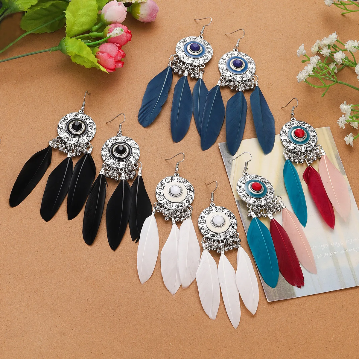 Title 7, Retro Ethnic Feather Fairy Temperamental Long S...