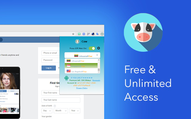 VPN proxy gratuit pour déverrouiller tous les sites | Cow