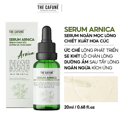 Serum Ức Chế Mọc Lông The Cafuné mùi thơm hơn mỡ trăn chiết xuất hoa cúc Arnica hỗ trợ triệt lông triệt để an toàn 20ml