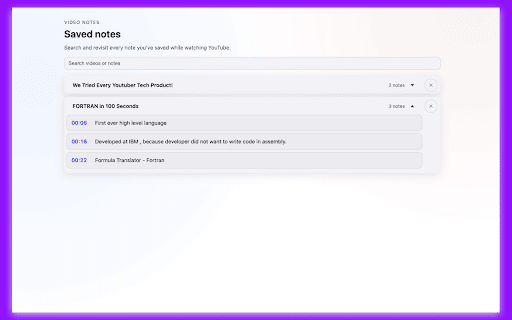 Video Notes — Timestamped YouTube Notes screenshot 4