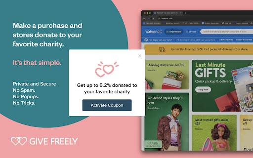 Give Freely: You Save, We Give, Charities Win. Better than Honey or Rakuten