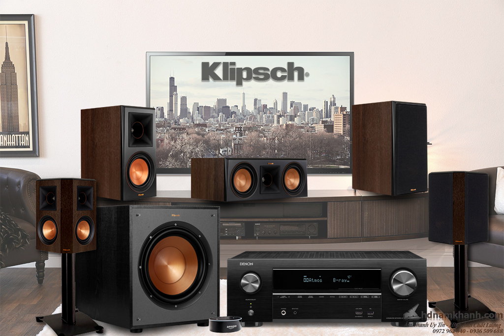 Bộ 5.1 Amply Denon X1600H - Loa 5.1 Klipsch 600M - 1