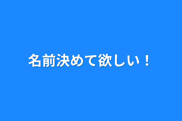 「名前決めて欲しい！」のメインビジュアル