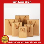 {Giá Sỉ}Túi Giấy Kraft Quai Dây Vải Bản To Chắc Chắn - Sang Trọng - Siêu Thị Bao Bì Grace Box