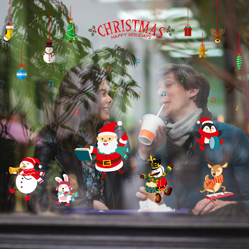 Title 6, Christmas glass stickers, self-adhesive window ...