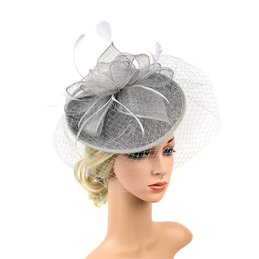 Title 9, Linen Hat Feather Headdress for Bridal Photogra...