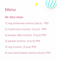 Mr. Desi Chow menu 1