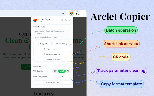 Arclet Copier - Smart URL Copy & Share screenshot 1