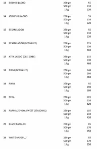 Bhagwan Sweets menu 2