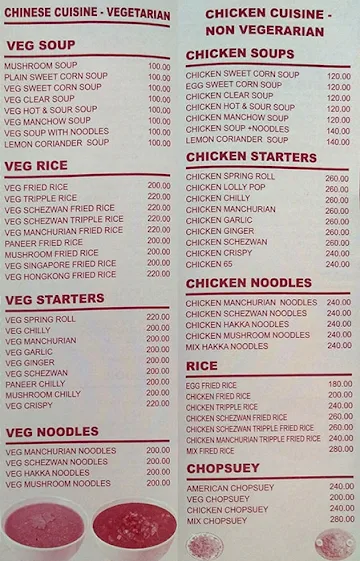 Radhika AC Garden Resto menu 