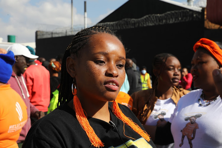 Tsholofelo Poo, Bokgabo’s mother, was among the many people who protested outside the Benoni magistrate's court.