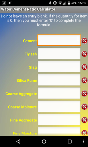 Water Cement Ratio Calc