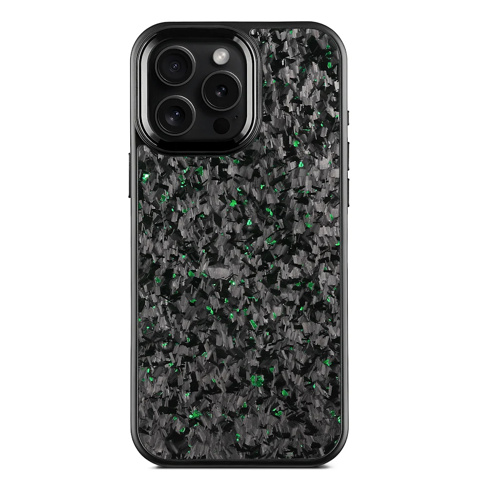Siyah Metal Çerçeveli Telefon Kılıfı Dövme Karbon Fiber, cihazınız için üstün koruma ve şık, modern bir tasarım sunar.