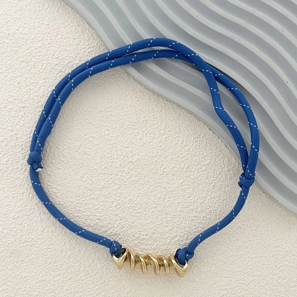 Trendy multi-color gevlochten touw eenvoudige fashion dames ketting, stijlvol en perfect voor dagelijks gebruik en speciale gelegenheden.