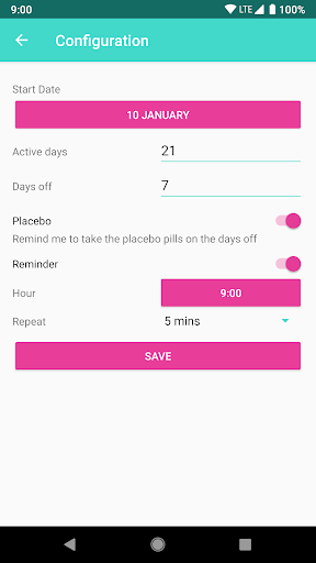 Screenshot Birth Control Pill Reminder