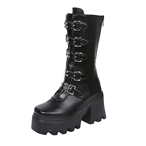 Title 3, Womens Medium Tube Motorcycle Thick-soled Mart...
