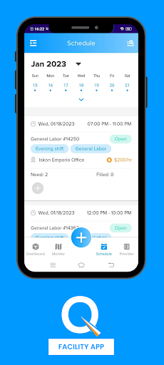 Screenshot Facility App