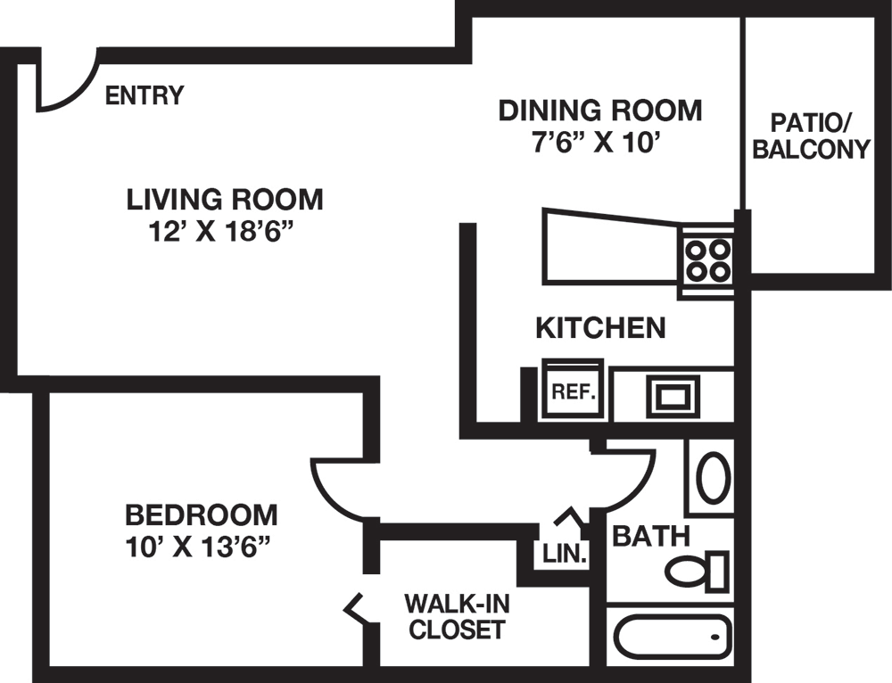 1 Bed 1 Bath