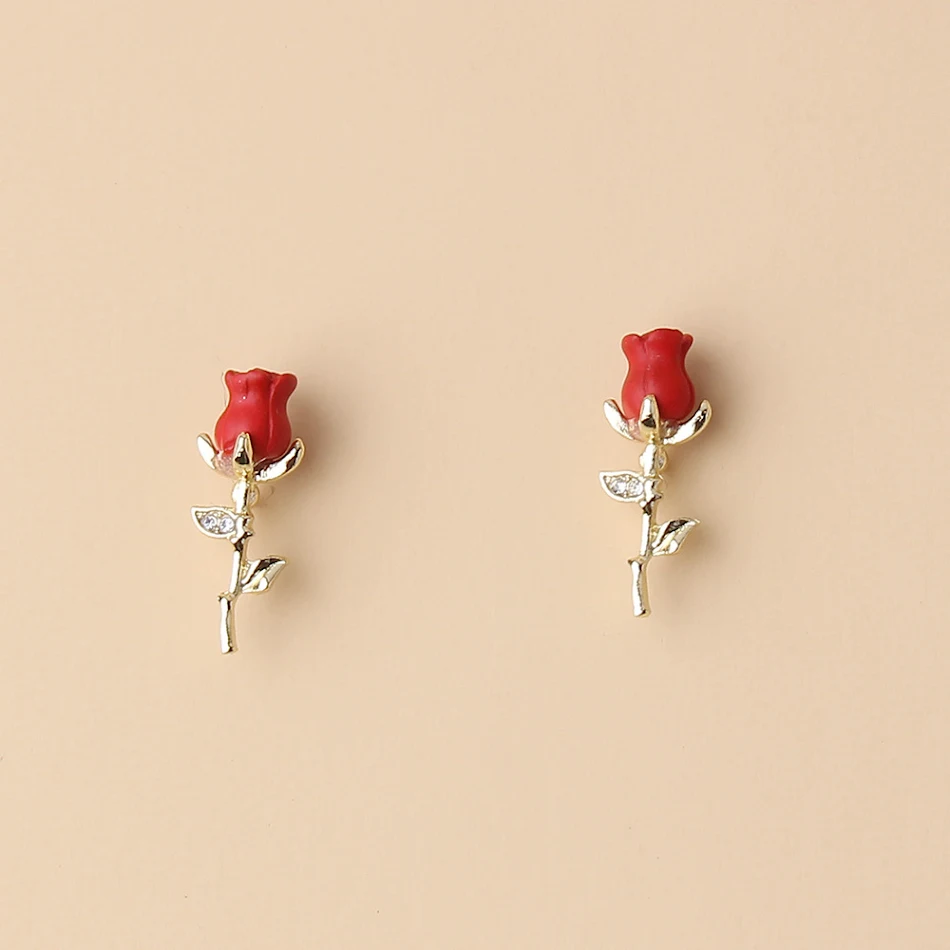 Mode driedimensionale rozen oorbellen Gepersonaliseerde bloemen oorbellen voor een unieke look. Perfect cadeau voor haar of een speciale gelegenheid.
