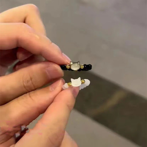 Title 1, Shell Cat Cute Instagram Niche Couple Pair Ring...