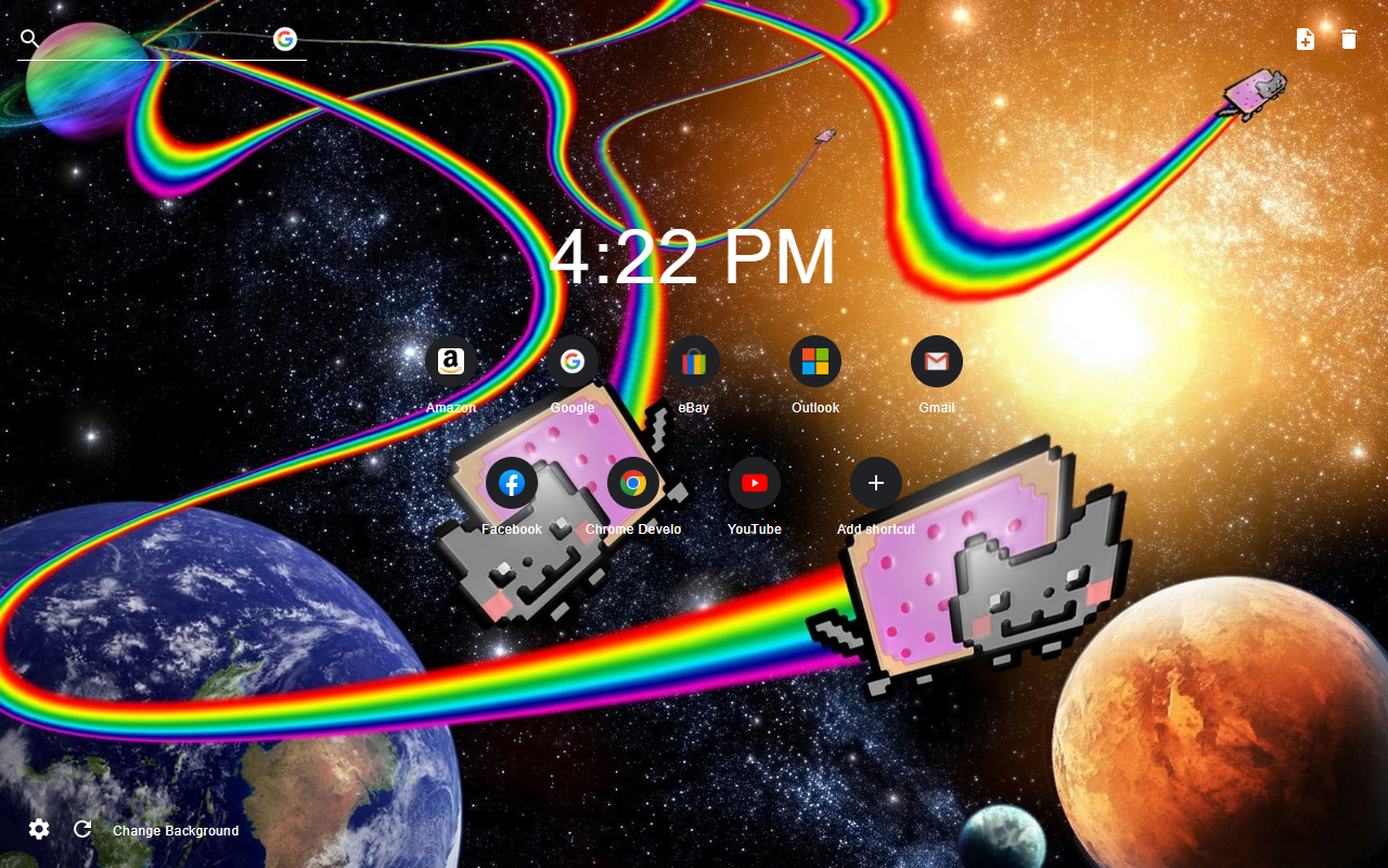 Nyan Cat New Tab Wallpaper Theme Preview image 2