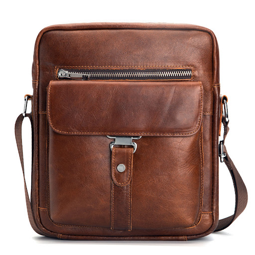 Title 5, Mens Leather One-shoulder Briefcase, a stylish...