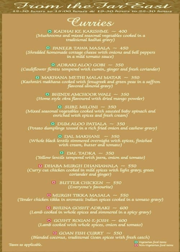 Dutchess - The Dukes Retreat menu 