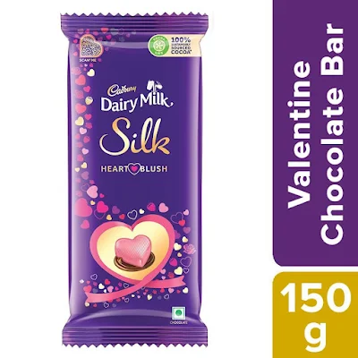 Cadbury Dairy Milk Silk - Valentine Heart Blush Chocolate Bar . - 150 gm