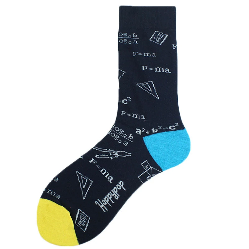 Title 2, Trendy geometric pattern mens cotton socks, co...