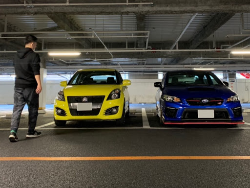 スイフトスポーツ Zc32sの埼玉ドライブ 半地下駐車場撮り Wrx Sti 2台並べてに関するカスタム メンテナンスの投稿画像 車 のカスタム情報はcartune