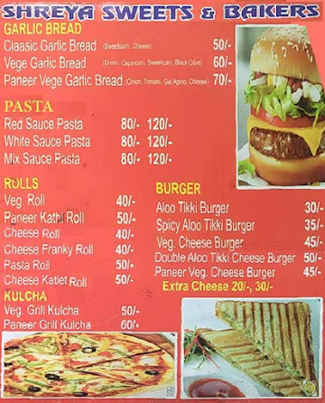 Shreya Pizza Point menu 