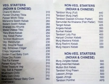 Rajyog menu 