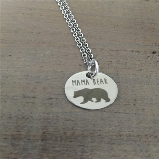 Title 3, Alloy two-color bear necklace