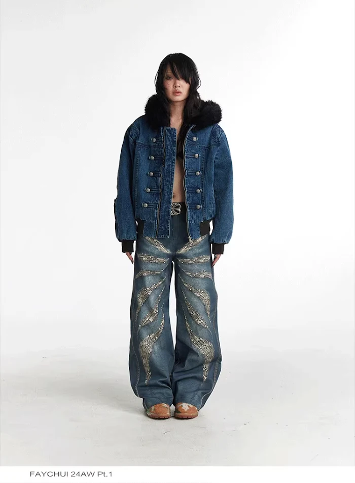 Jeans folgadas com estampa de leopardo 3D digital original, impressão completa, estilo solto. Conforto e estilo únicos para um visual moderno e despojado.