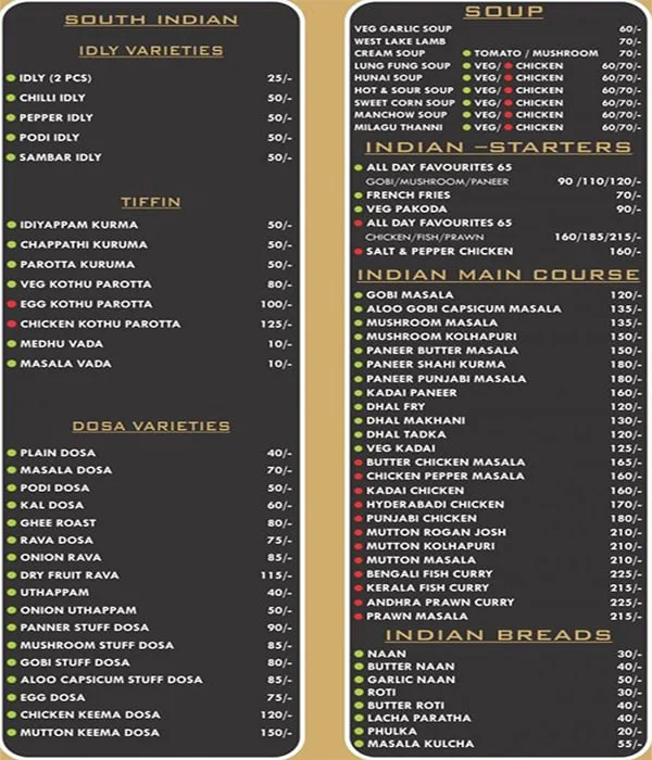 Down South Multicuisine Restaurant menu 