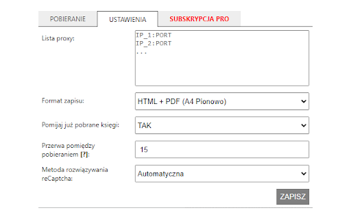 Księgi wieczyste pobieracz PRO