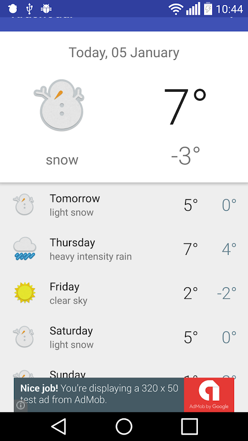 Android application Barnaul, RU - weather screenshort