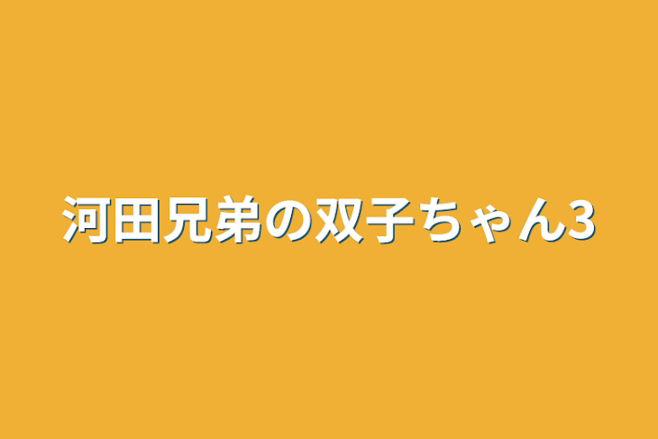 「河田兄弟の双子ちゃん3」のメインビジュアル