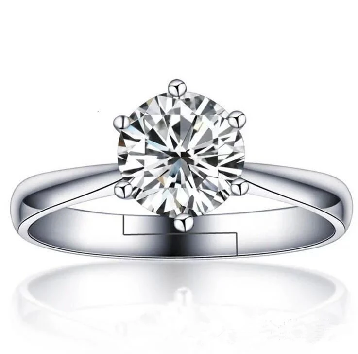 Dames eenvoudige zesklaauw diamant ring Tijdloze en elegante sieraden Perfect voor dagelijks gebruik of als een speciaal cadeau. Schitterend!