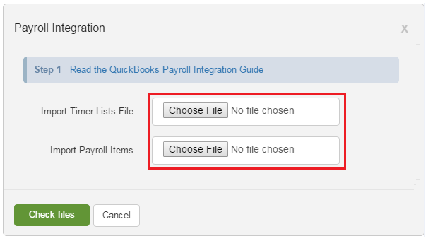 Payroll integration choose file