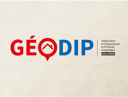 Identité visuelle et logotype de GEODIP Outil pour géolocaliser et diagnostiquer la Précarité énergétique par l'ONPE