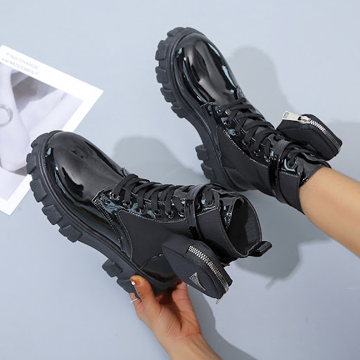 Title 8, Fashion Pocket Mid-calf Platform Martin Boots f...