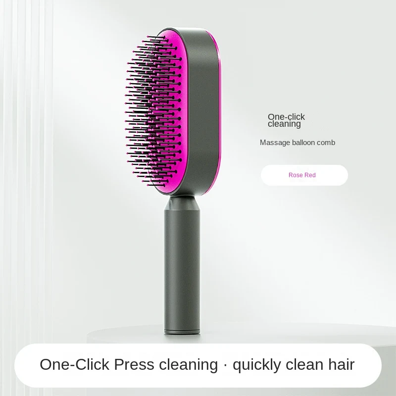 Cepillo para el cabello 3D para mujer con crecimiento capilar, autolimpiante, masajea el cuero cabelludo y estimula el crecimiento.