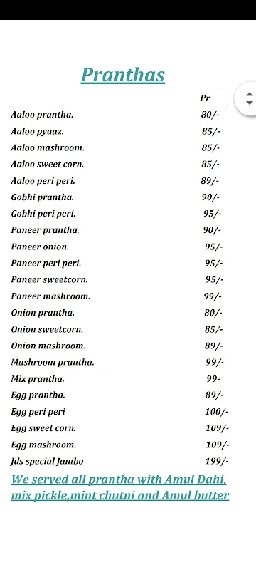 Jds Food Junction menu 