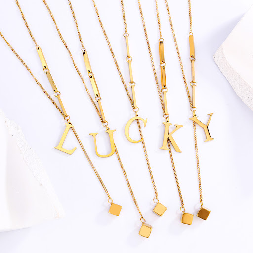 Title 4, Fashion Simple Titanium Steel Tassel 26 Letters...