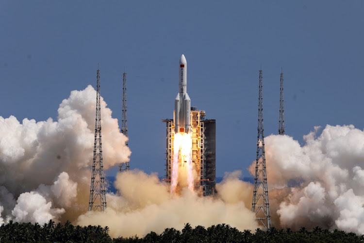 A Long March-5B Y3 rocket, carrying the Wentian lab module for China's space station under construction, takes off from Wenchang Spacecraft Launch Site in Hainan province, China, on July 24 2022.