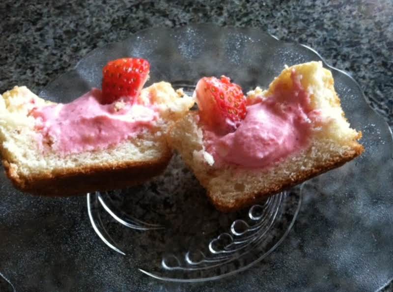 White Almond Cupcakes With Strawberry...